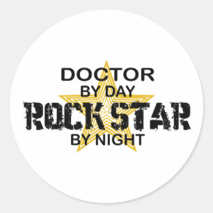 Doktor Rockstjärna Natt Runt Klistermärke