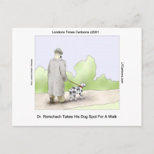 Doktor Rorschach tar hunden Spot på en promenad - Vykort
