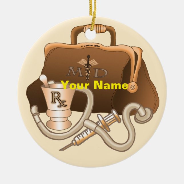 Doktor säck julgransprydnad keramik (Framsidan)