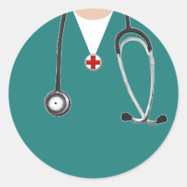 Doktor Scrubs Runt Klistermärke