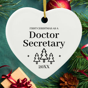 Doktor sekreterare Ny jul Julgransprydnad Keramik