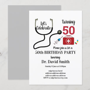 Doktor , Sjuksköterska, födelsedag Inbjudningar