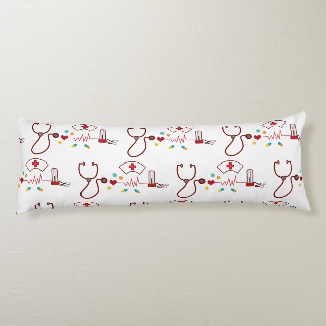 doktor , sjuksköterska, sjuksköterska, sjukhus kroppskudde (Baksidan)