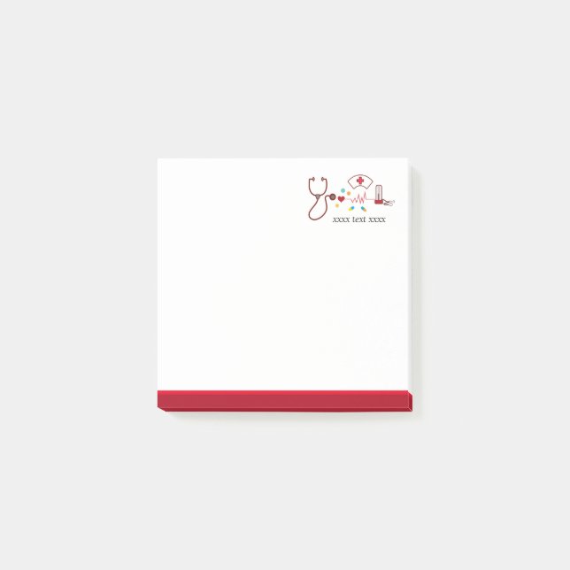 Doktor , sjuksköterska, sjuksköterska, sjukhus post-it block (Framsida)