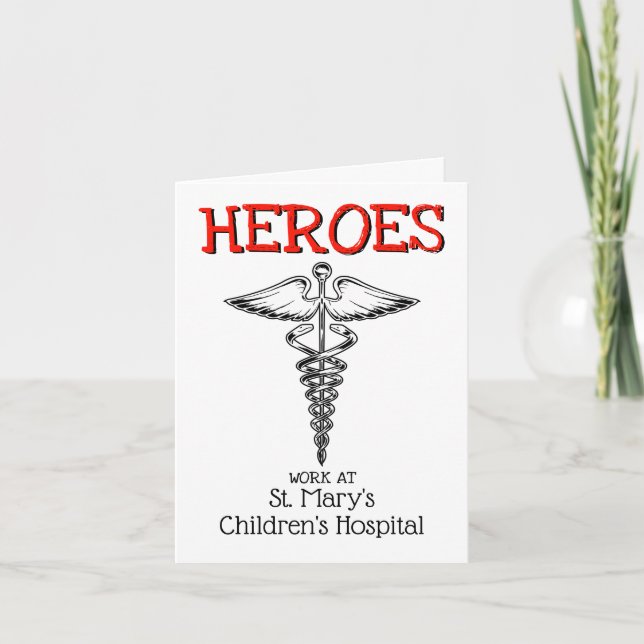 Doktor Sjukvård vid sjukhushälsovård Tack Kort (Framsida)