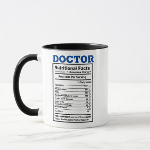 Doktor skämtar Nutritional Facts Medical Puns Fun Mugg
