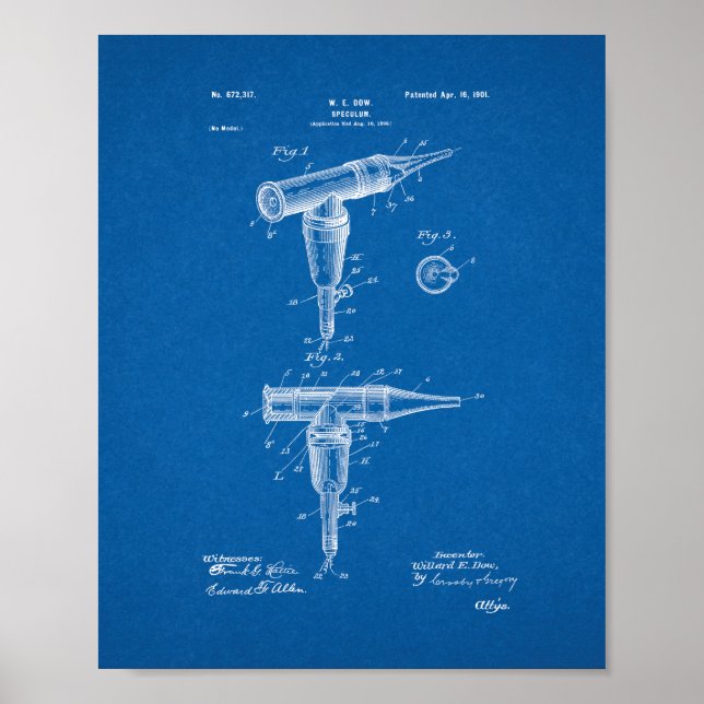 Doktor Speculum Patent - Blueprint Poster (Framsidan)