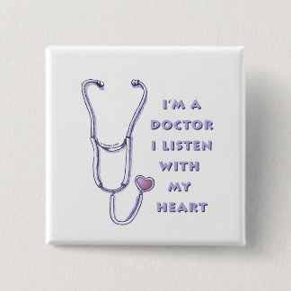Doktor Stethoscope Heart Pin Knapp