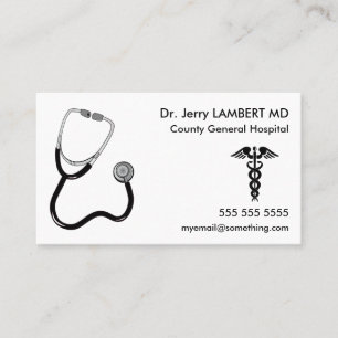 Doktor Stethoscope White Visitkort