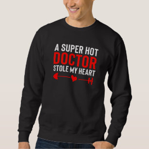 Doktor Stole my Heart Cute Girlkompis Maka Mammor Lång Ärmad Tröja