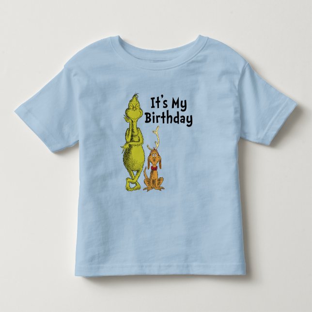 Doktor Suss | Grinch Vinter Födelsedag T Shirt (Framsida)