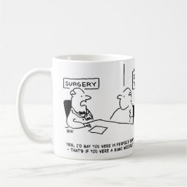 Doktor Tells Patient är i Bra Shape Tecknad. Kaffemugg