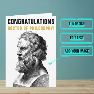 Doktor till Philosophy PhD Plato Studenten Card Kort
