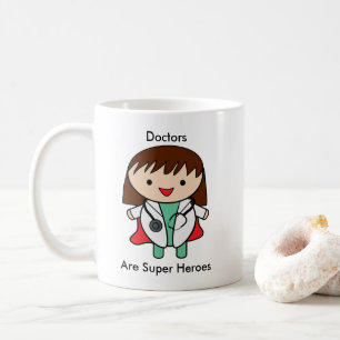 Doktor Toppen Hero Girl Female kvinnlig kvinnlig k Kaffemugg