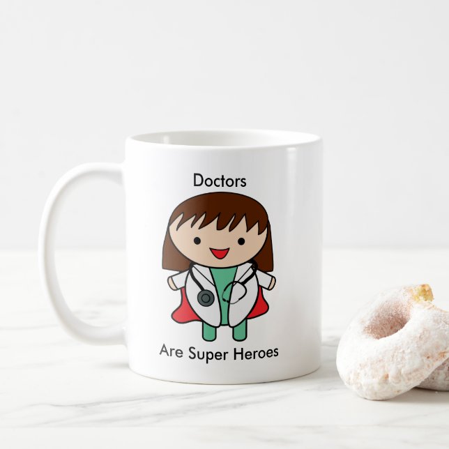 Doktor Toppen Hero Girl Female kvinnlig kvinnlig k Kaffemugg (Med munk)