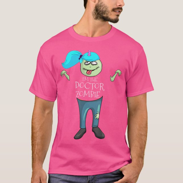 Doktor Zombie Pediatrician Halloween T Shirt (Framsida)