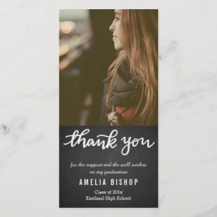 Doktorand- tacktypografi för svart tavla tack kort