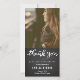 Doktorand- tacktypografi för svart tavla tack kort