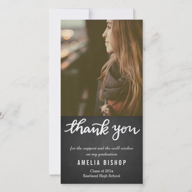 Doktorand- tacktypografi för svart tavla tack kort (Framsida)