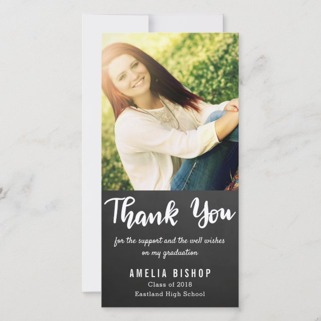 Doktorand- tacktypografi för svart tavla tack kort (Framsida)