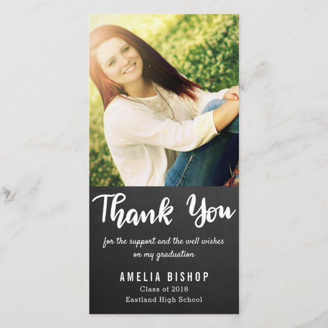 Doktorand- tacktypografi för svart tavla tack kort (Framsida)