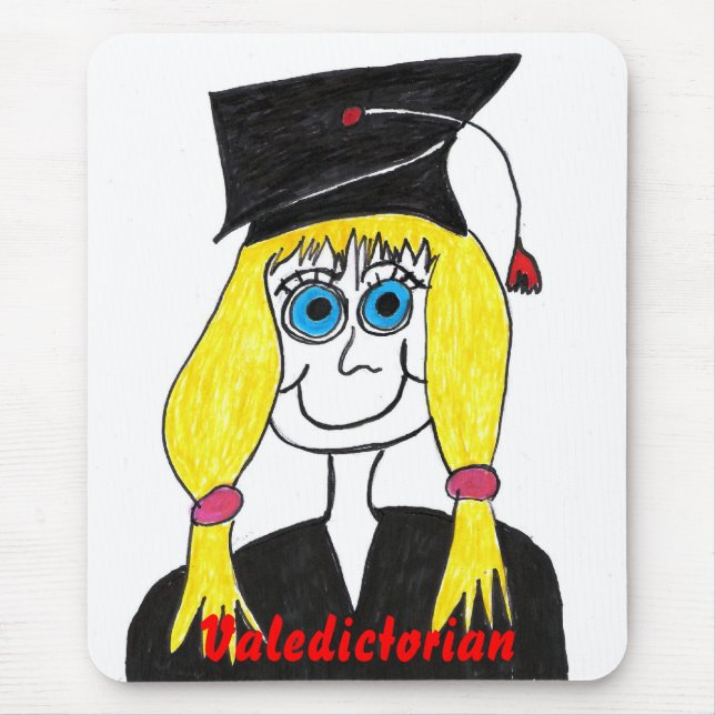 Doktorand- Valedictoriantecknad Mousepad Musmatta (Framsidan)