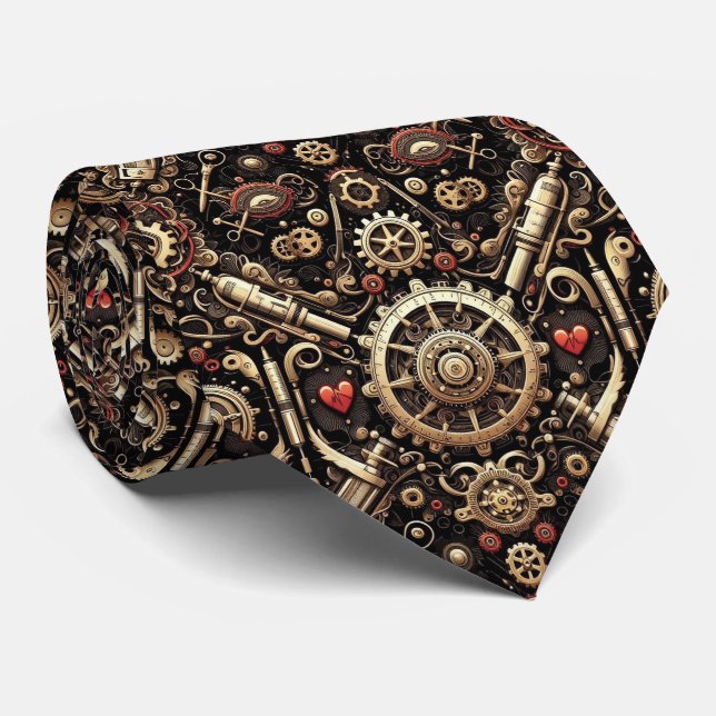 Doktorhalsduk | Steampunk-läkarens kontorsslips Slips (Rullad)