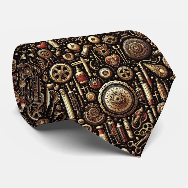 Doktorhalsduk | Steampunk-läkarens kontorsslips Slips (Rullad)