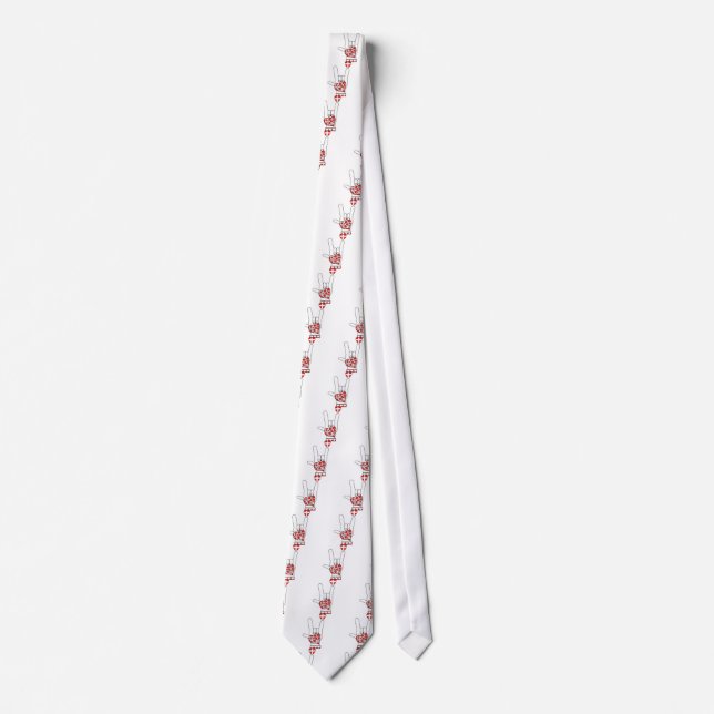 DOKTORN ASL UNDERTECKNAR MIG ÄLSKAR DIG - HJÄRTA - SLIPS (Framsida)