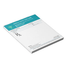 Doktorrecept Medicinsk RX-Block – Medicinsk Teal Anteckningsblock