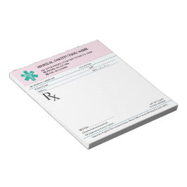 Doktorrecept Medicinsk RX-Block - Säkerhetsros Anteckningsblock