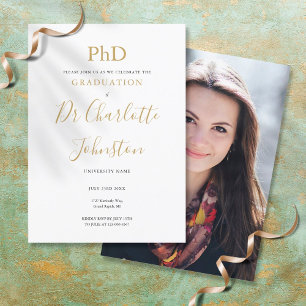 Doktorsexamen Guldskript Foto Examenfest Inbjudningar