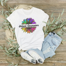 Doktorsexamen i skolrådgivning, regnbåge, solros t shirt