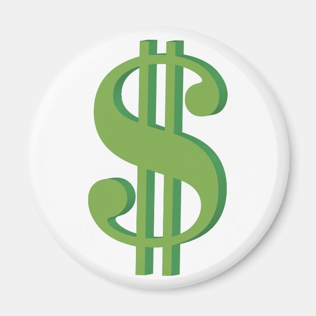 Dolar, tecken, 3D Magnet (Framsidan)