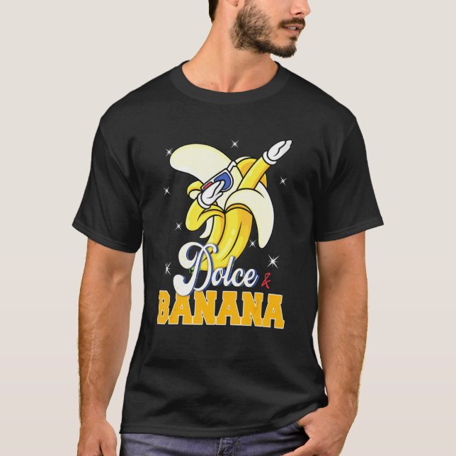 Dolce Banana Dabbing Bananas Vegan Veggie T Shirt (Framsida)