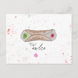 Dolce Cannolo Watercolor Vykort