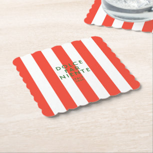 Dolce Far Niente Italien Red Cabana Rand Underlägg Papper