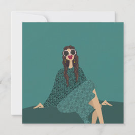 Dolce Far Niente Mode Illustration Card Inbjudningar
