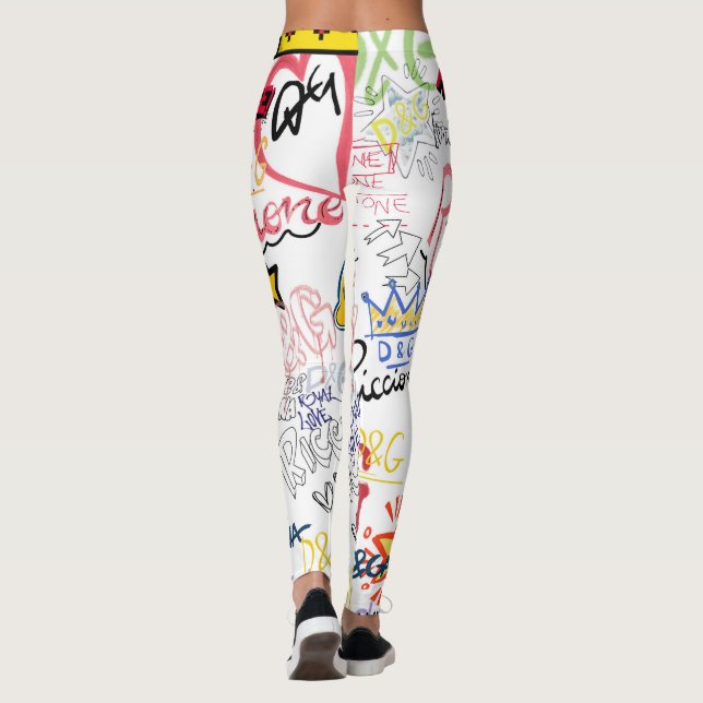 Dolce Gabbana New Season Modern Typography Design Leggings (Baksida)