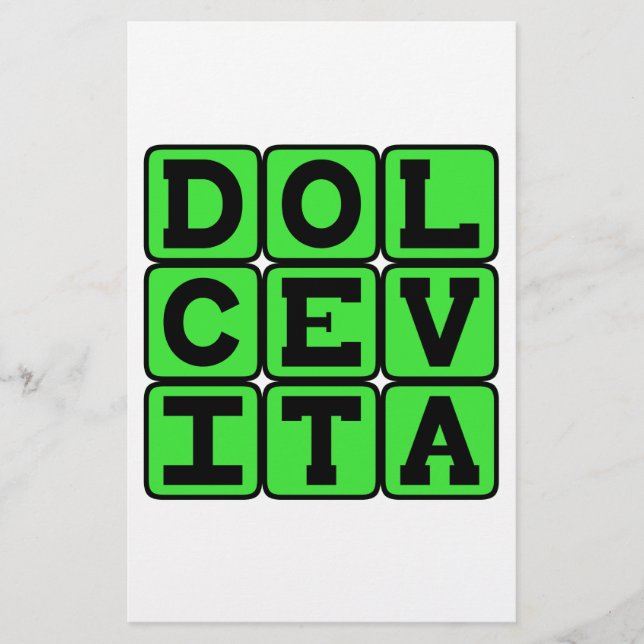Dolce Vita, Gott Liv Latinsk Fras (Framsida)