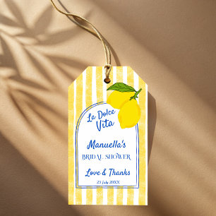 Dolce vita gula citron italiensk bröllopsdusch presentetikett