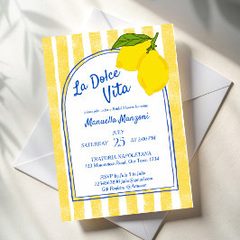 Dolce vita gult Lemons Italienska möhippan Inbjudningar