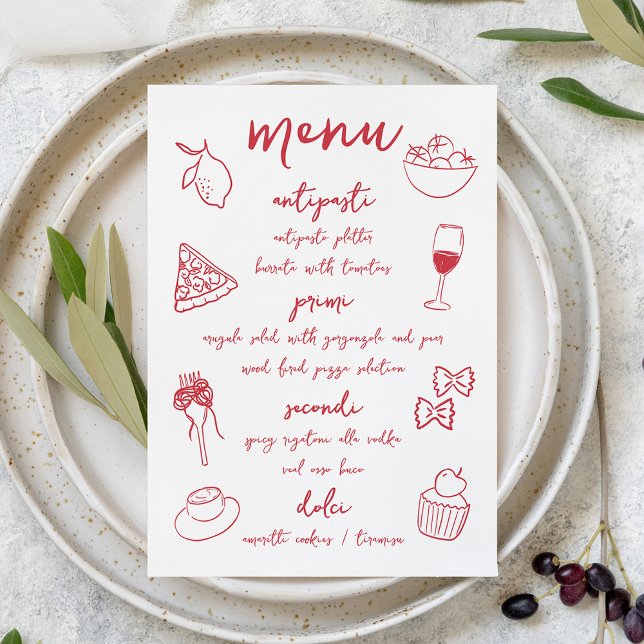 Dolce Vita Handskriftlig italiensk middag Meny (Skapare uppladdad)
