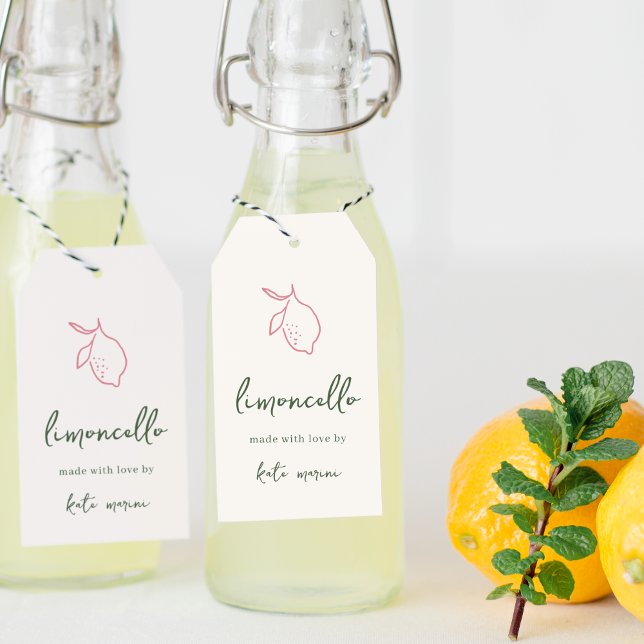 Dolce Vita Handskriftlig Limoncello-taggar Presentetikett (Skapare uppladdad)