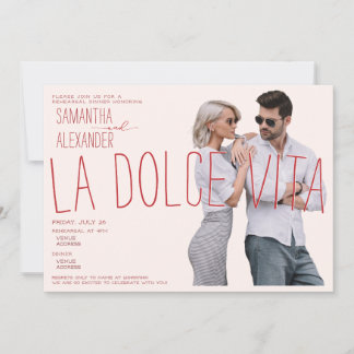 Dolce Vita Italienska Möhippan Rehearsal Dinner Inbjudningar