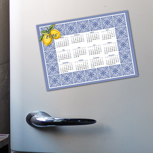 Dolce Vita Italienska Tiles and Lemons 2026 Magnetisk Inbjudningskort (Skapare uppladdad)