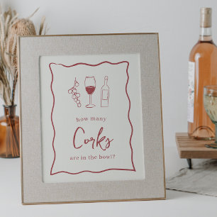 Dolce Vita-Möhippan "Hur många Kork"-tecken Poster