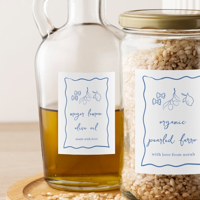 Dolce Vita Vågigt Rand italienska Mat Etikett (Skapare uppladdad)