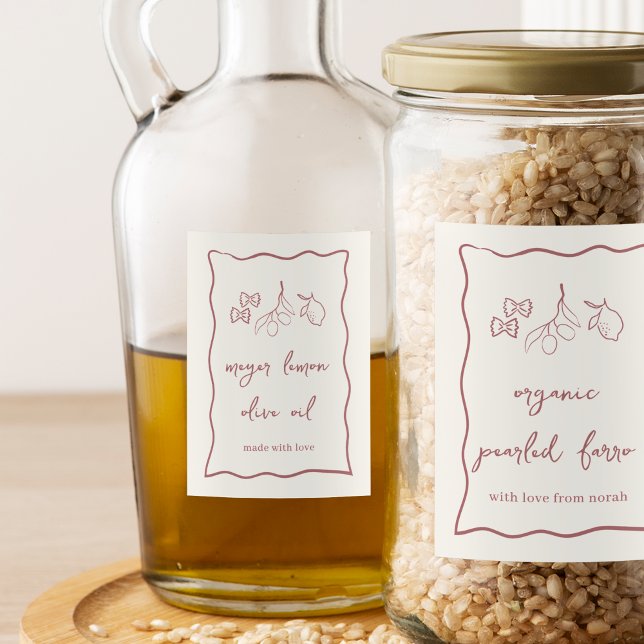 Dolce Vita Vågigt Rand italienska Mat Etikett (Skapare uppladdad)