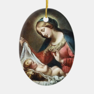 Dolci Madonna, italien Julgransprydnad Keramik